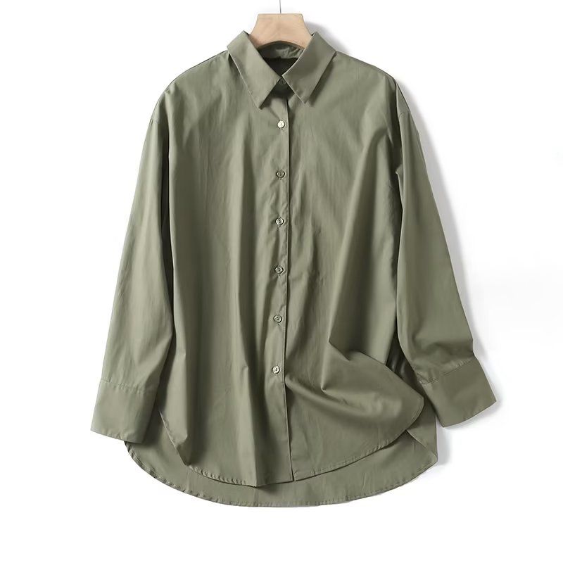 MD Women's Clothing Spanish New Arrival French Normcore Loose Tops Pure Cotton Long Sleeves Shirt Women 05116722505