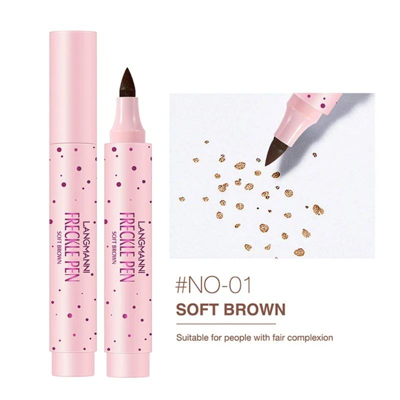 2-in-1 Natürlicher Simulations- Sommersprossen-Stempelstift Wasserdicht Langanhaltend Brauner Eyeliner Punkt Fleck Stift Gesicht Falsche Sommersprossen Eyeliner Stift Make-up