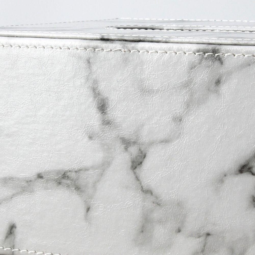 Large Capacity Marbling Leather Tissue Box Nordic Style Napkin Holder  Coffee Shop