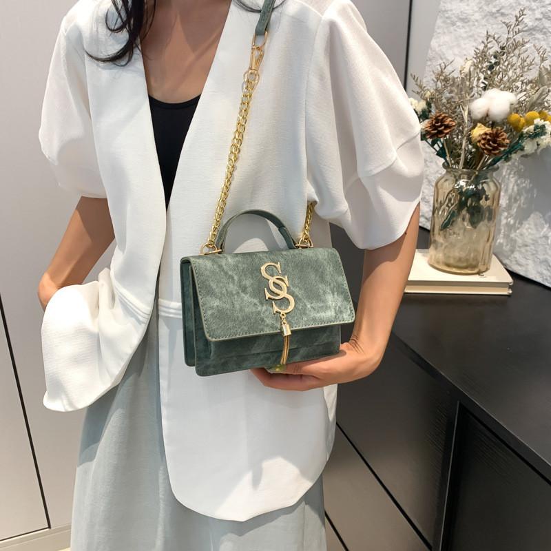 Stylish Blue Green Gray Retro Chic Trendy Sling Crossbody Small Square Bag For Women