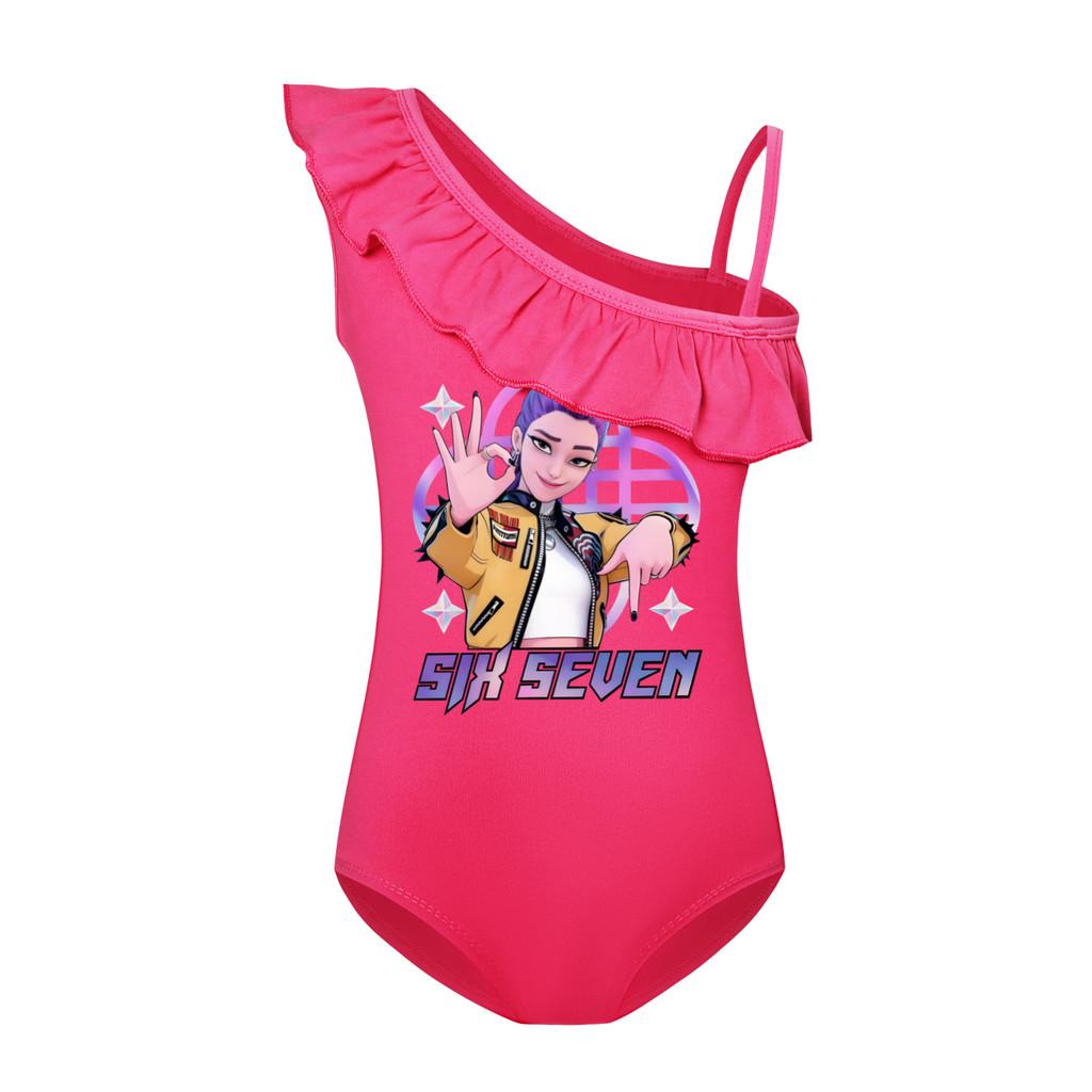 Unique Apparel 5232 Kinder Meisjes Rumi Mira Zoey Print Badpak Zwemmen Eendelig Bodysuit Badkleding 110cm