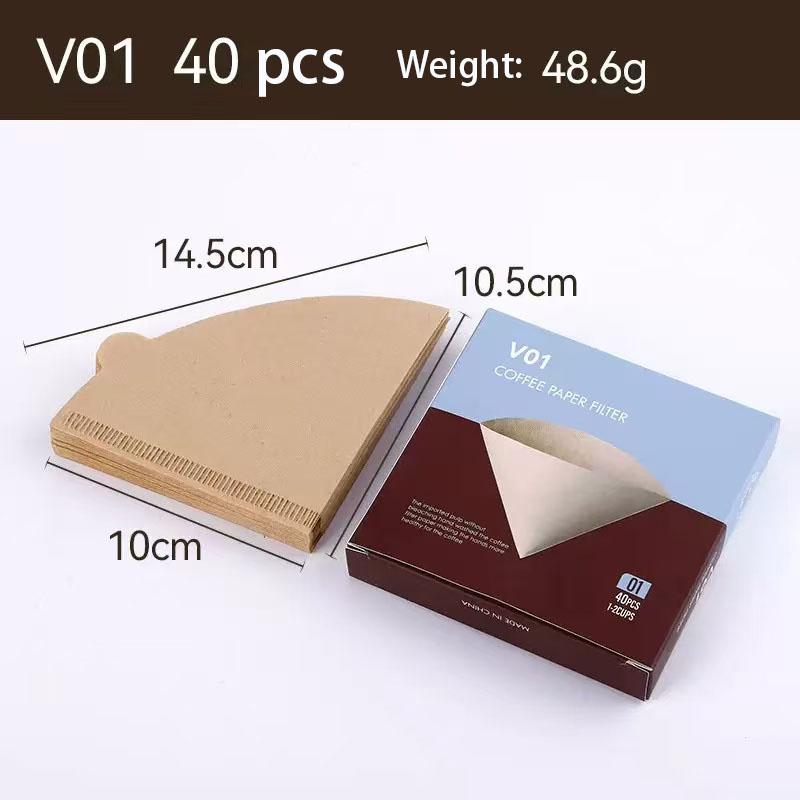 Coffee Filter Paper V-Shaped Wood Pulp Cone Filter Pour Natural Drip Coffee Paper Filters Accessories