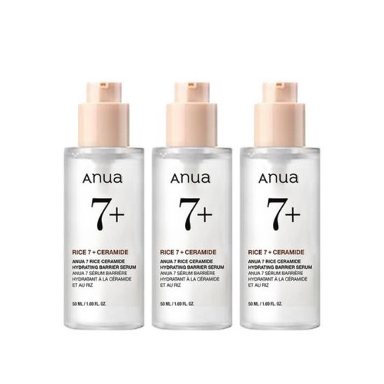 Anua 7 Rice Ceramide Hydrating Barrier Serum Deep Moisture Skin Barrier Repair Set 50ml x 3