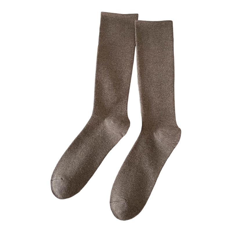 Pressure Calf Socks for Slimming and Sweetening in Autumn and Winter, Solid Color Versatile Socks, Women's Pure Cotton Knee-length Socks