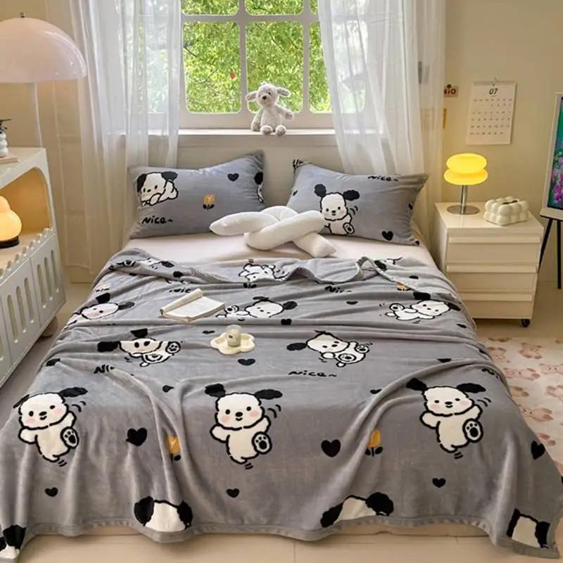 New Milk Fiber Printed Blanket 300G Cloud Mink Velvet Cover Blanket