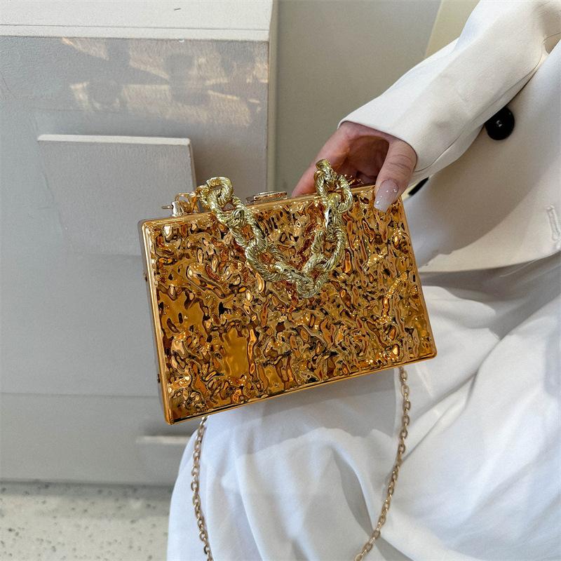 

Bags bag new 2025 European and American fashion ice crack personalized handbag women s acrylic messenger box bag