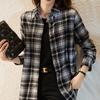 Women's Shirt New Spring Autumn Long Sleeve Single-breasted Polo-neck Casual Printing Plaid Office Lady Elegant Fashion Cardigan