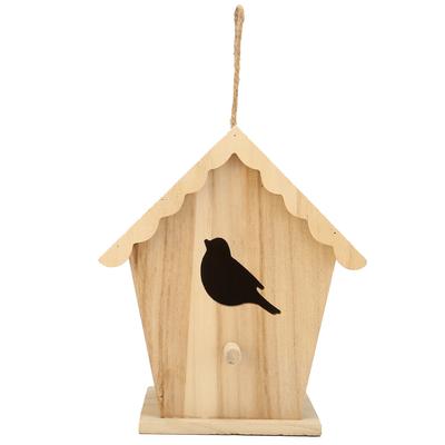 Casetta per uccelli in legno con ingresso a forma di uccello, scatola nido fai da te da esterno per giardino cortile