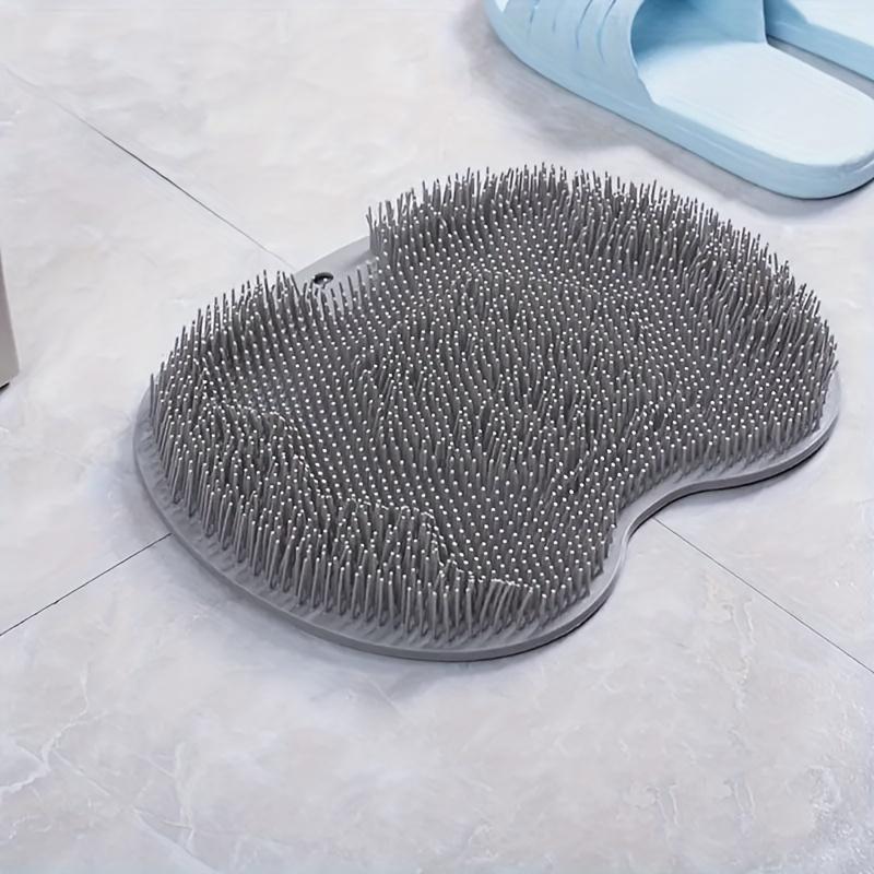 1pc Foot & Back Shower Scrubber, Silicone Bath Massage Pad, Wall Mounted Body Back Scrubber, Silicone Bath Massage Cushion Brush With Non-Slip