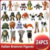 24Pcs Italian Brainrot Set Tung Tung Tung Sahur Tralalero Tralala Figurine Mini Ornaments Action Figure Toys Kids Birthday Gifts