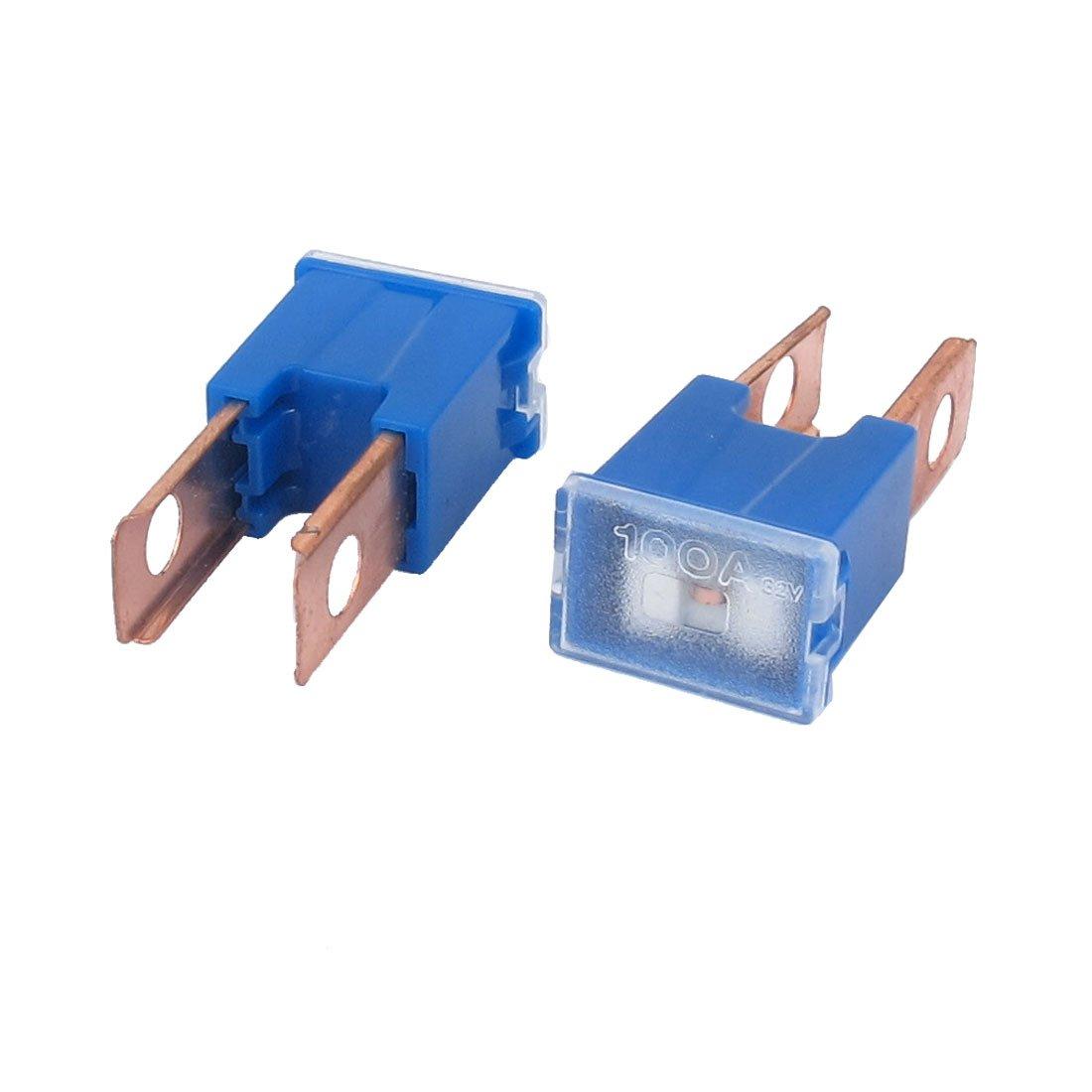

uxcell Car PAL Fuse 2 Straight Slow Blow Blue Auto Male 100A 32V Pack of 2