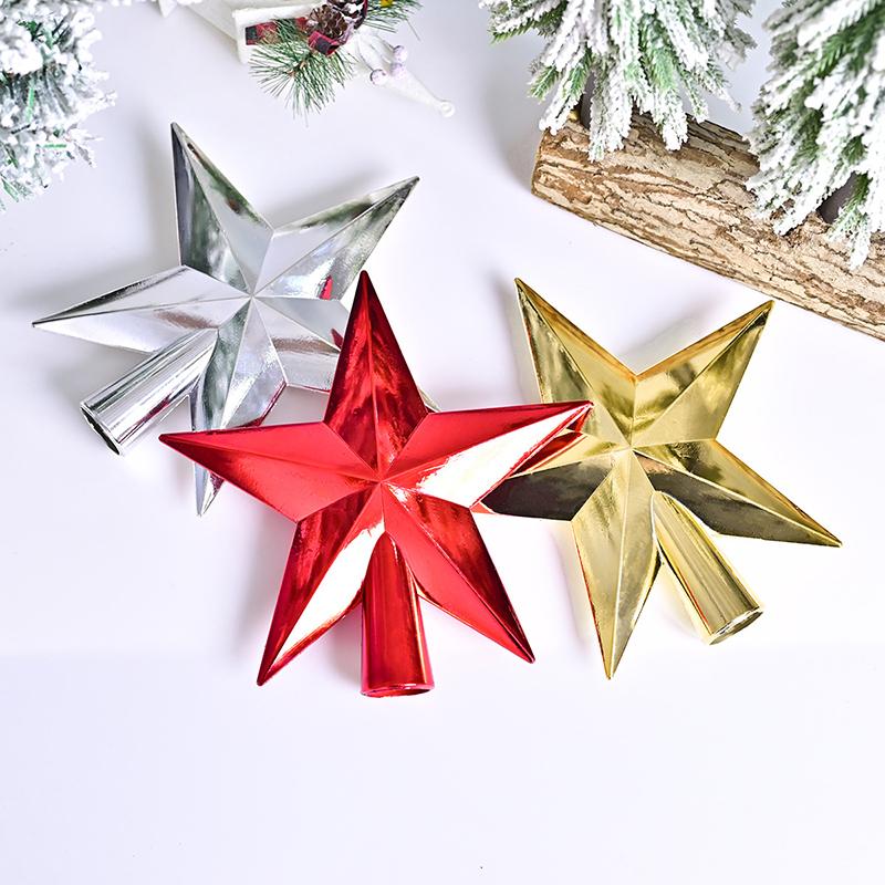20cm Christmas Tree Topper Star Five-Pointed Star Pendant Ornaments Christmas Decorations For Home Christmas Tree New Year