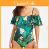 One Woman Piece Swimsuit Ruffles Floral Printed Monikini Padded Bathing Suit