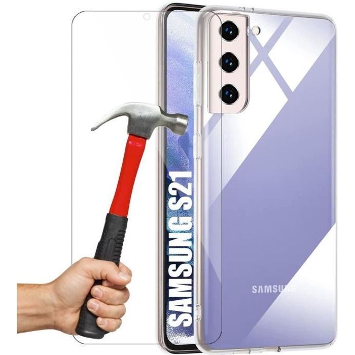 Coque et Verres - Booling - pour Samsung S21 - Souple - Transparent - Anti-Rayure