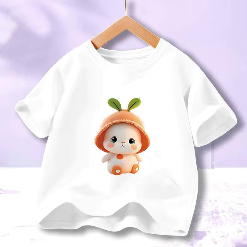 Girls' Anime Cartoon Short-Sleeve Cotton T-Shirt - Summer 2023 Trend