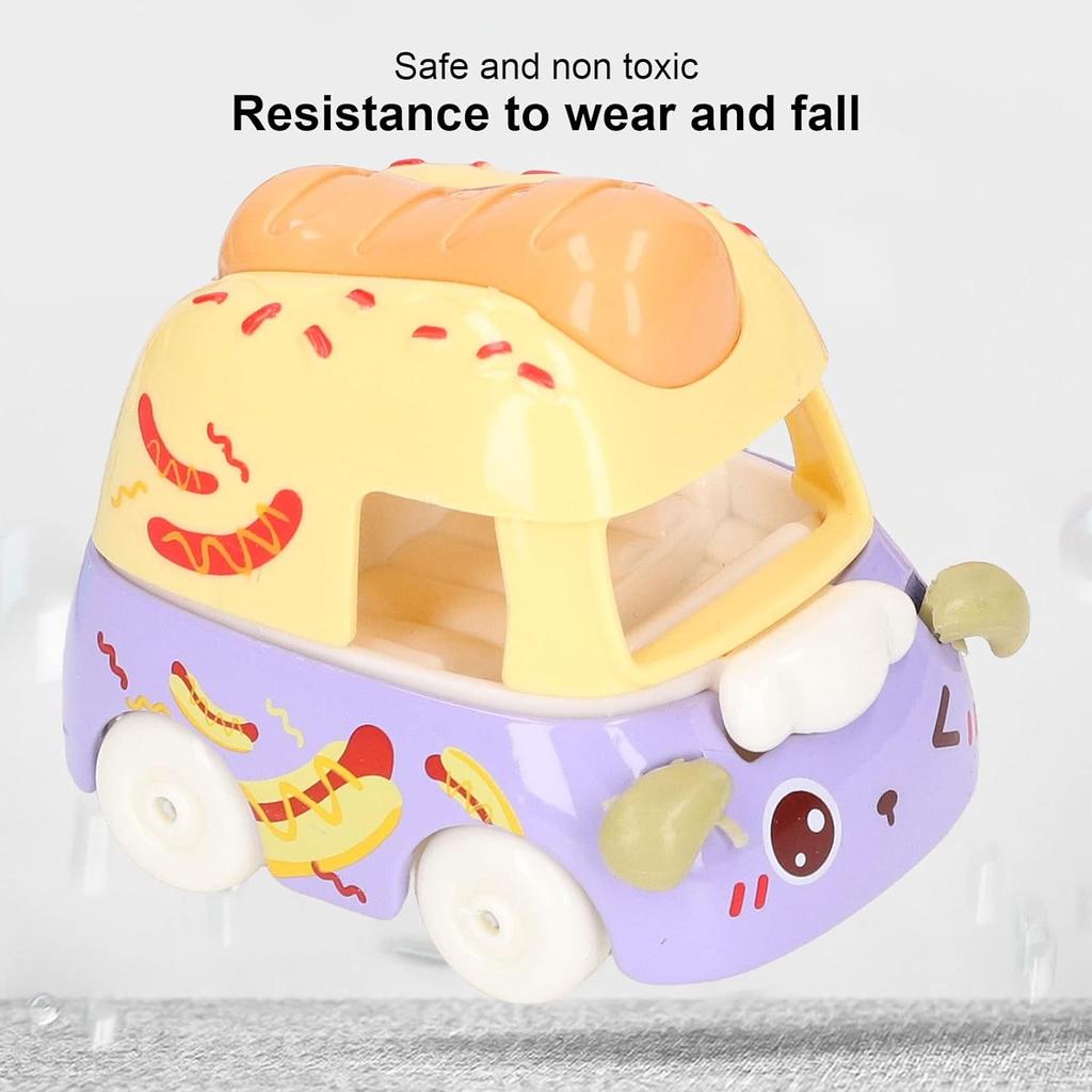 4pcs Fast Food Alloy Cars Dessert Cartoon Food Metal Cars, Children's Toy Decoration, Halloween and Christmas Gift for Boys and Girls