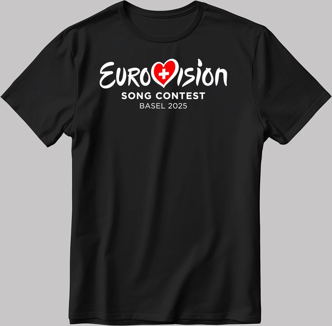 Eurovision Song Contest BASEL 2025 White-Black Men s / Women s T Shirt C063 S