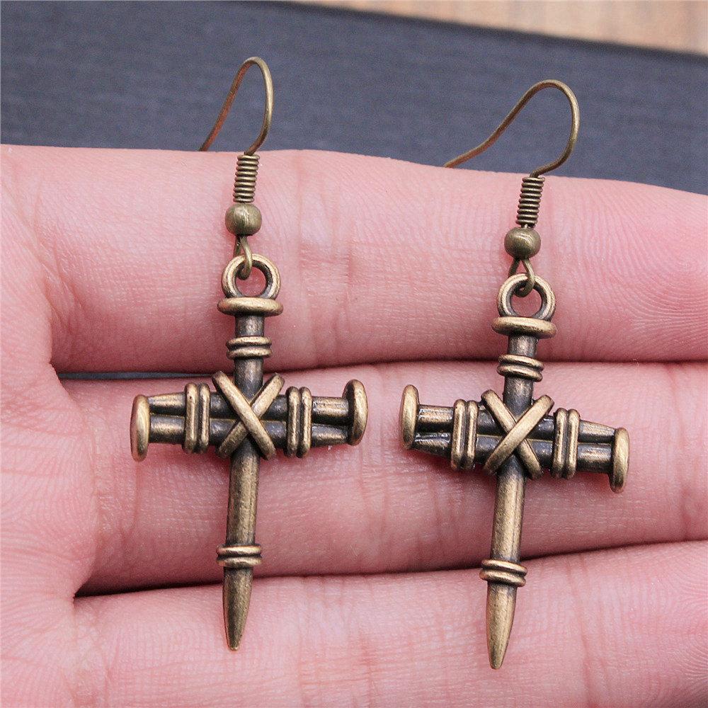 Casual Handmade Cross Amulet Drop Earrings Thoughtful Friendship Gift for Office Wear