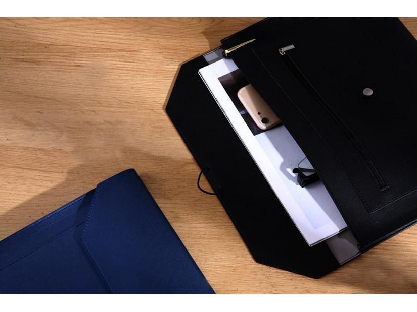 A4 Imitation Leather Business File Bag - Large Capacity Briefcase with Customizable Enterprise Logo