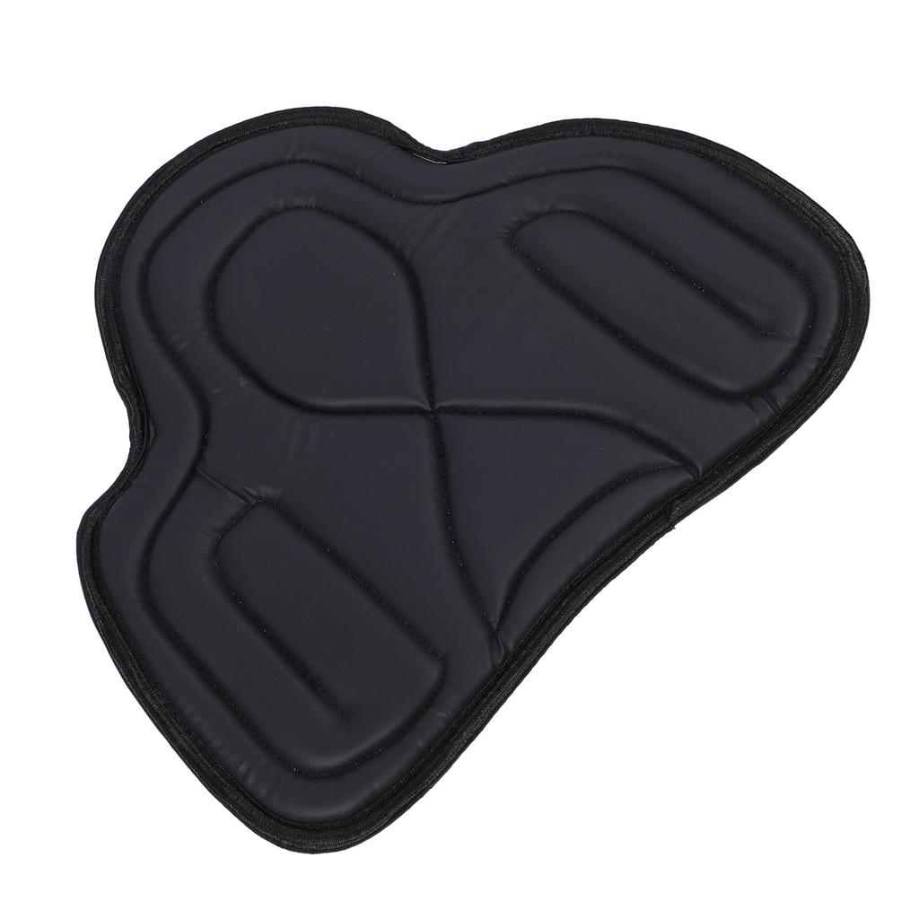Saddle Pad PU Leather Close Fit Shock Absorbing Thickened Breathable Western Saddle Pad for Equestrian Riding Black