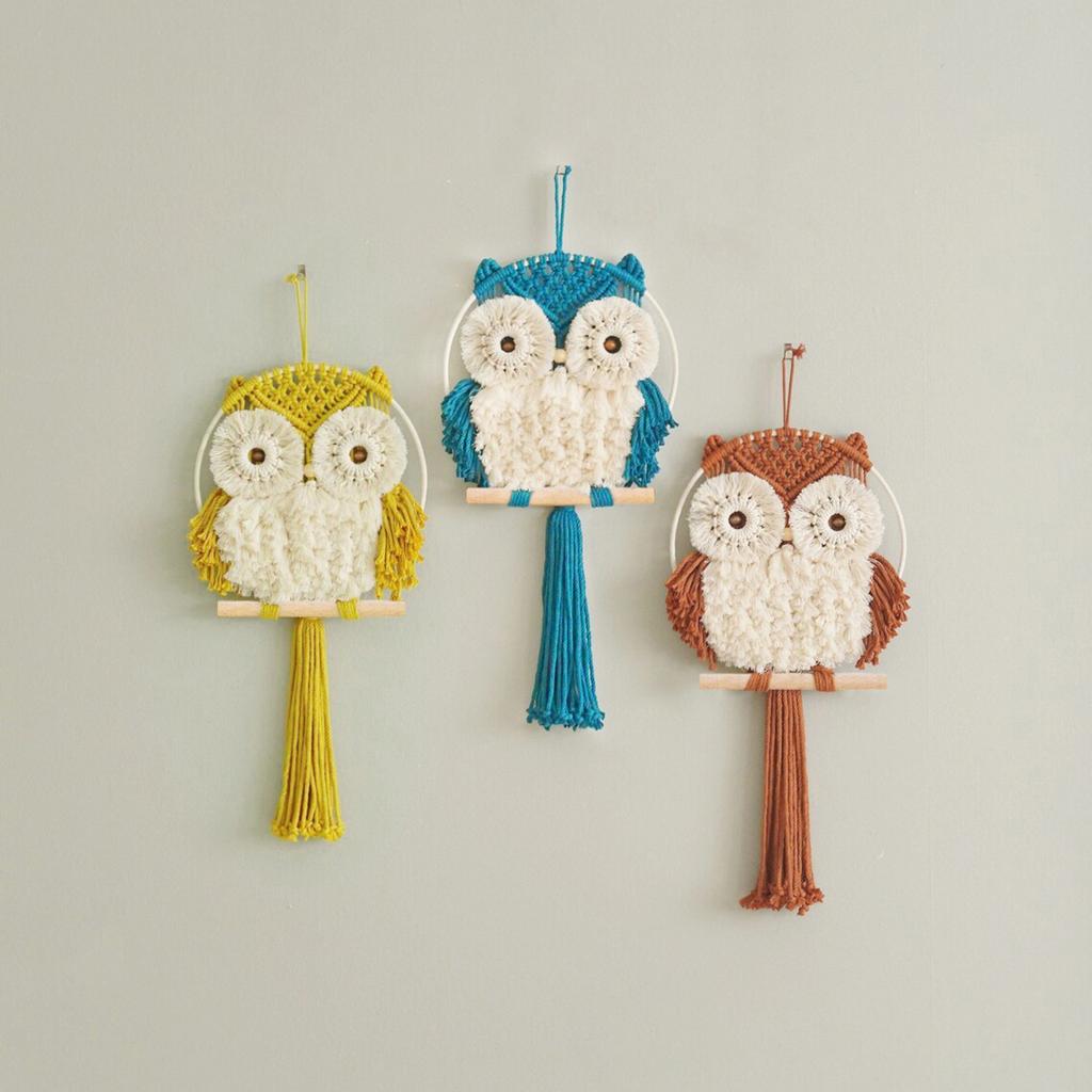 1pc Creative Home Wall Decor Tapestry Wall Decor Hand-woven Owl Tapestry Suitable for Gifts to Friends and Family