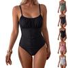 Women Swimsuit Floral Print Swimwear Bathing Suit Adjustable Straps Ruched Front Wireless Padded Lined