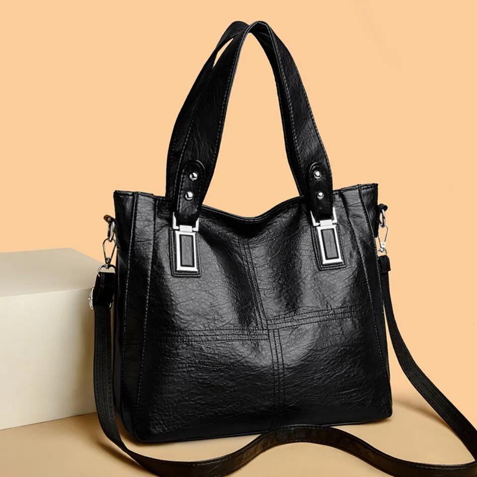 Luxury Famous Brand Women's Soft Leather Handbag Large Capacity Tote Bag Women's Shoulder Crossbody Bags