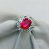 High-End Red Corundum Ruby Ring for Women - Popular Jewelry with Simulated Gems & Douyin Live Broadcast Appeal