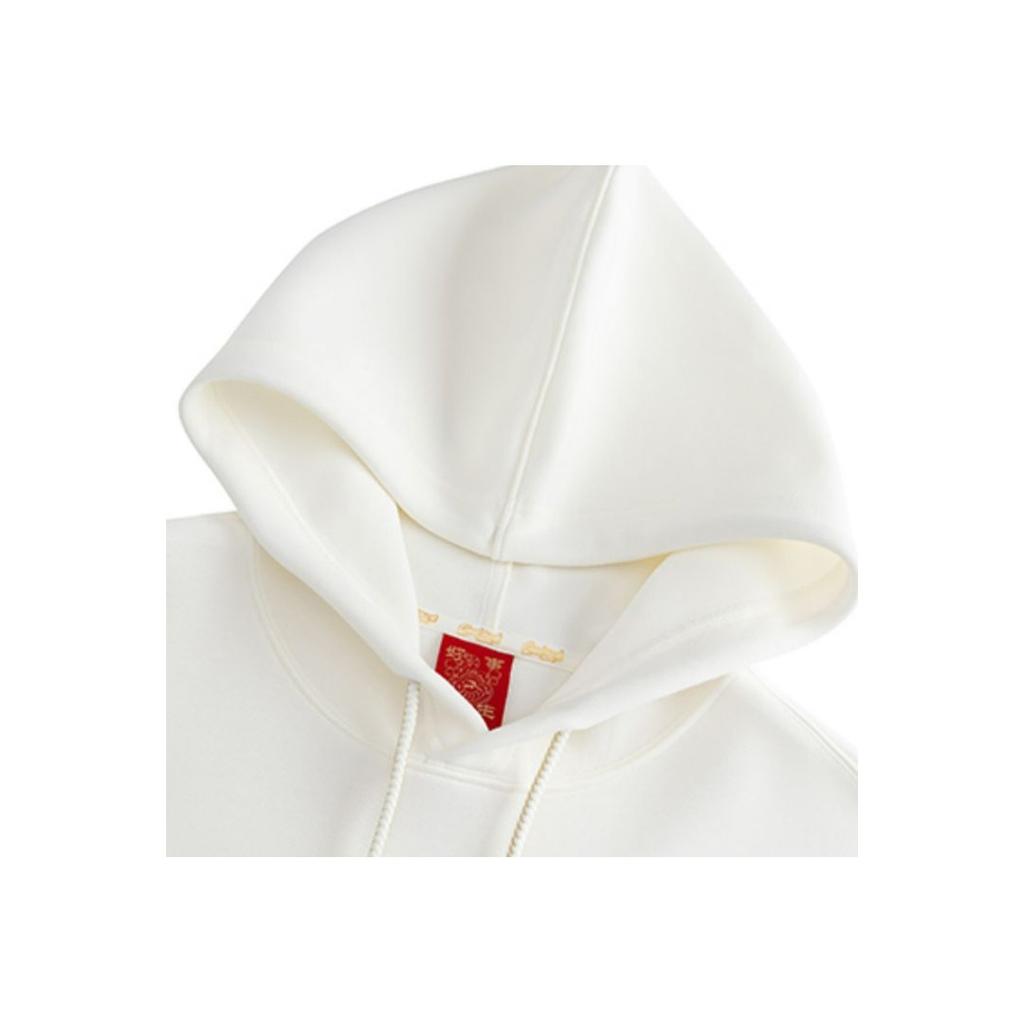 Anta Good Things Happen Series Letter Print Loose Warm Versatile Hoodie Men Hoodies Ivory 152518702-1