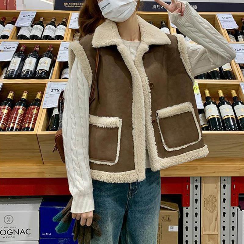 Vest for Women Cotton Autumn Winter Sleeveless Tops Vest Oversize Thickened Down Casual Vest