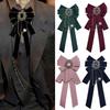 New Vintage Fabric Bow Tie Rhinestone Chain Student Casual Shirt Collar Pins Necktie for Men Women Fashion Jewelry Gifts