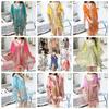 With Buckle Sunscreen Thin Large Scarf Breathable Seaside Vacation Cloak  for Mom