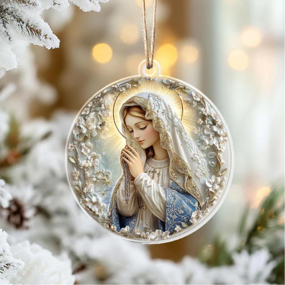 

Blessed Virgin Mary Christmas Character Pendant Multifunction Durable Material Christmas Tree Decoration Decorative Acrylic Flat
