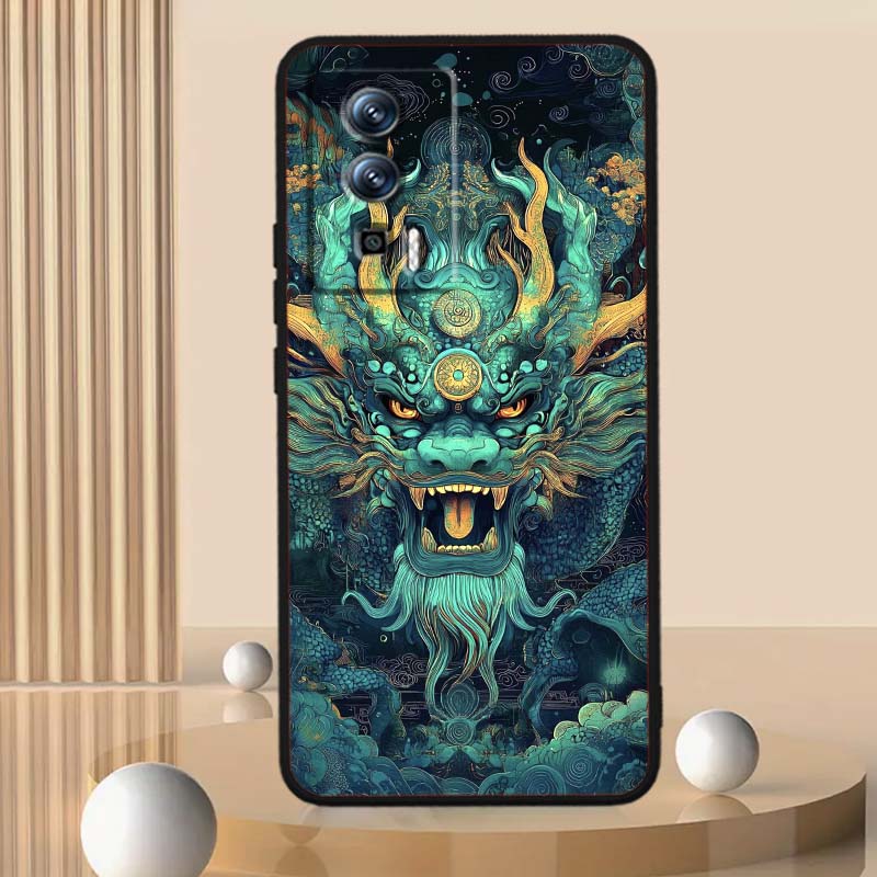 Anime Dragon Design Phone Case For Xiaomi Redmi 12 13C 12C 13 10C 9T A2 9A 9C 7A Note 10S 8T 10 9 8 Pro 4G 5G Black
