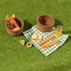 1Set 1:12 Dollhouse Miniature Honey Bread Basket Fabric Picnic Basket Kitchen Model Decor Toy Doll House Accessories