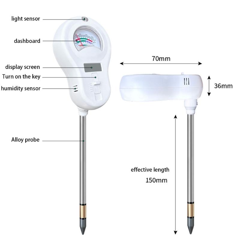 Professional Soil Analysis Set With 3 Exchangeable Testing Stakes Evaluates Moisture Acidity Level Nutrients And Surrounding Environment