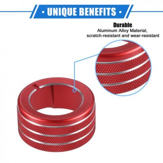 AC Climate Control Knob Rings FIVE  for Toyota 4runner 2010- Red