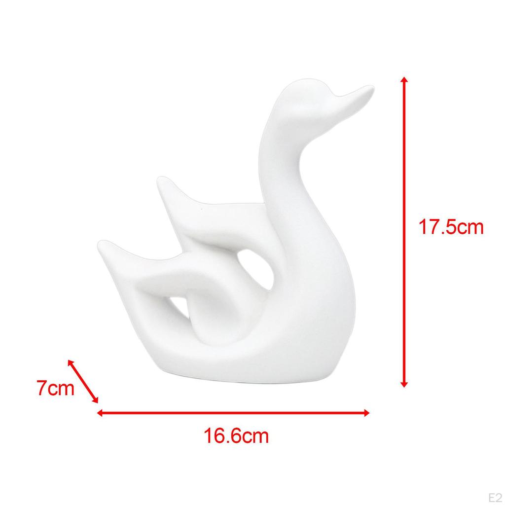 Ceramic Swan Figurines for Entryway Bookshelf Decoration