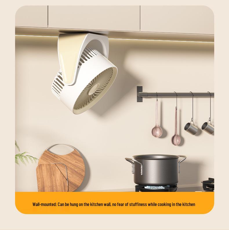 USB Rechargeable Desk Fan: Silent, Strong Wind, Wall-Mountable, Multi-Angle for Office/Student Dorms