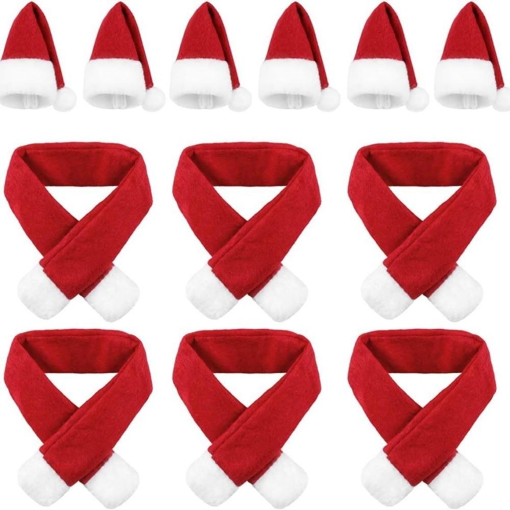 2Pcs/set With Hats Santa Claus Bottle Decorations Christmas Bottle Ornament Set Xmas Home Decor