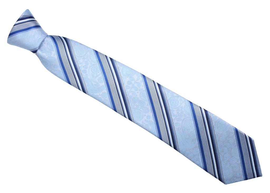 [SIMON CARTER] Simon Carter Paisley Stripe Silk Tie (Sax)