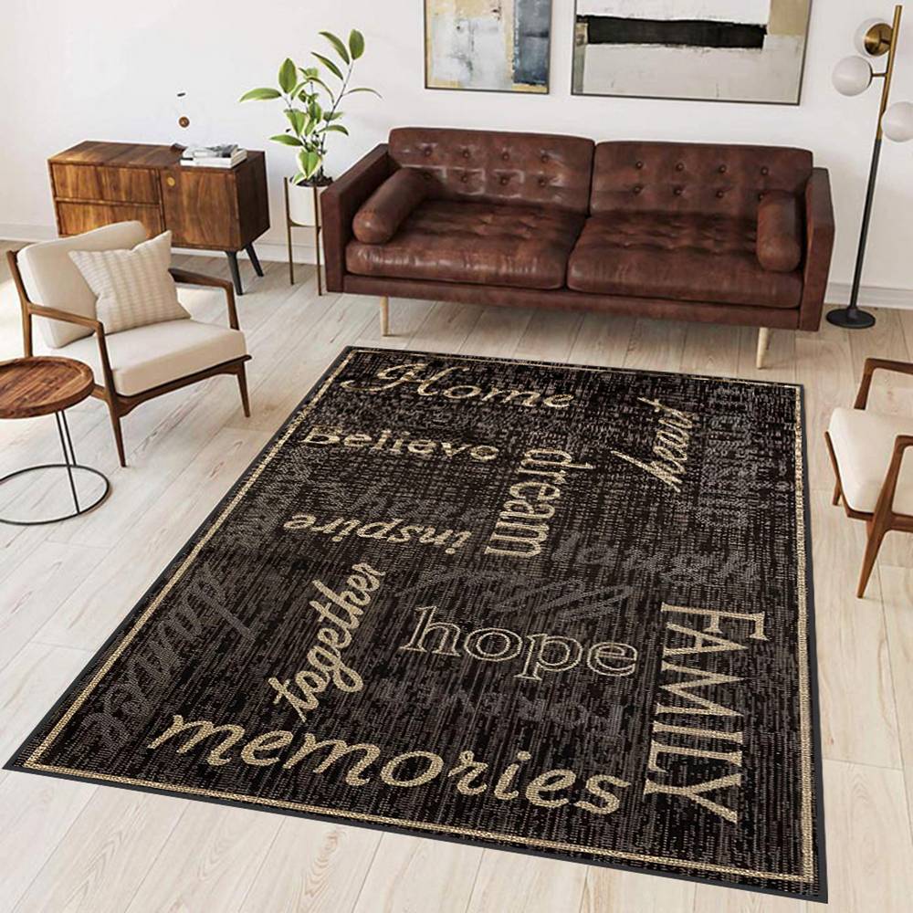 

Домашний моющийся ковер с принтом Eliana LNA1729 50x80 чёрный