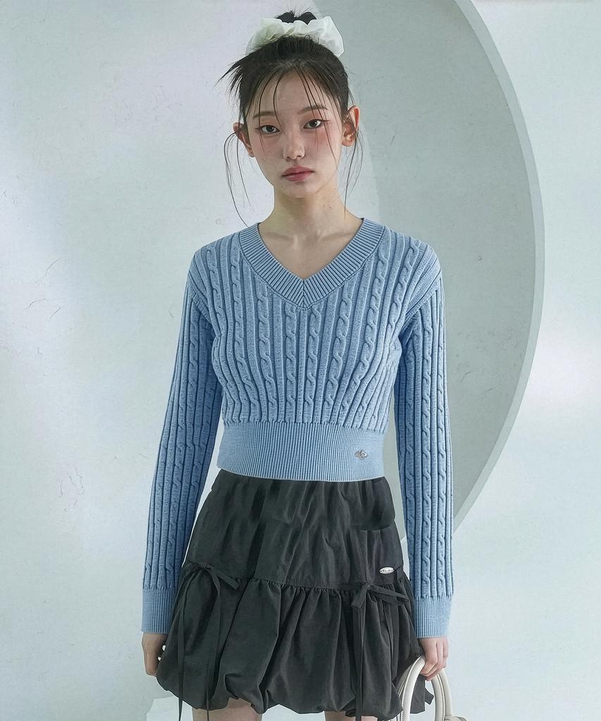 VIVACIOUS V-Neck Cable Knit_7Colors
