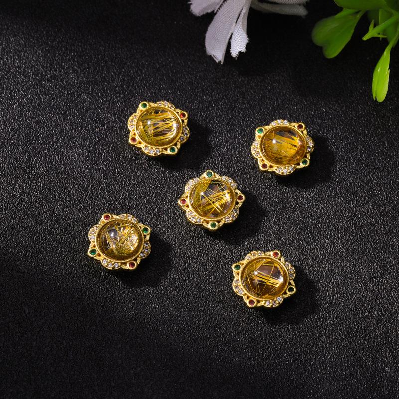 Gold Vajra Butterfly Spacer Beads with Gemstone Look and Strong Color Retention – Alloy Drip Oil Finish