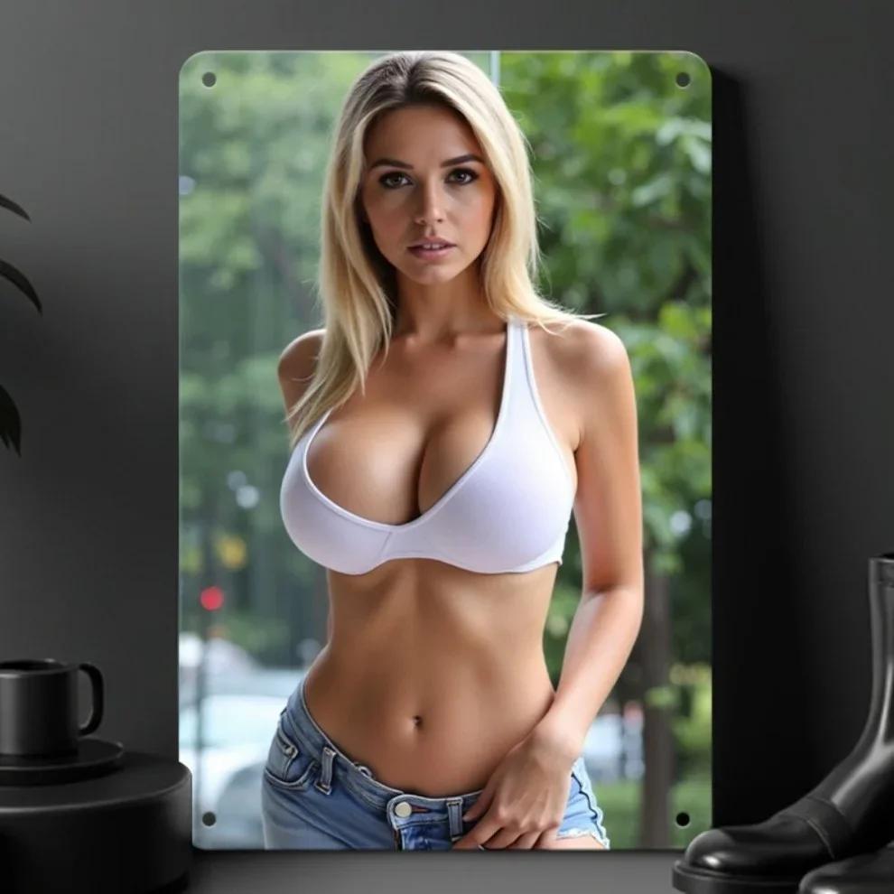 

Vintage Metal Wall Art x Inch Retro Bikini Girl Sign Home Bar Decor 20x30cm