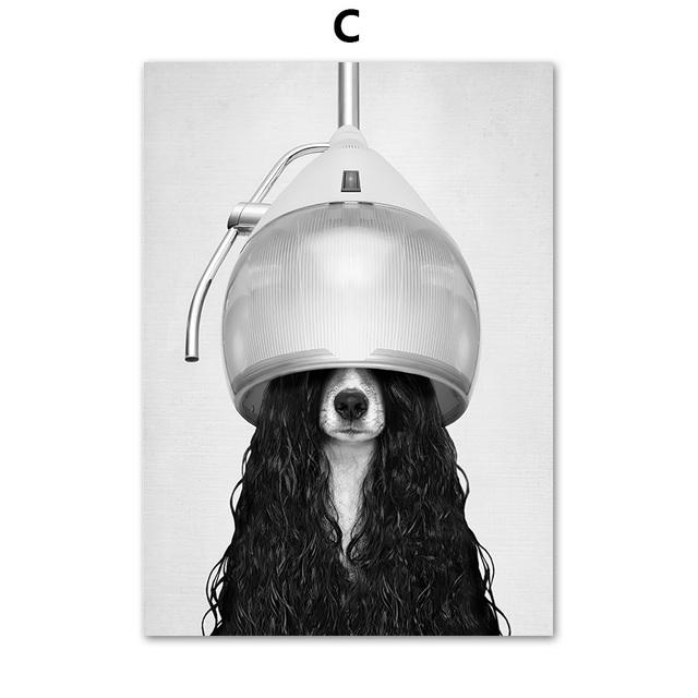 Dog Puppy Posters Bulldog Skateboard Salon Nursery Funny Animals Wall Art Canvas Painting Nordic Prints Pictures Kids Room Decor