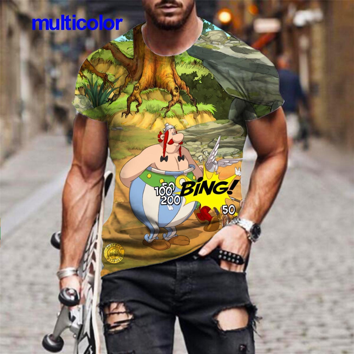 

Летняя футболка с 3D принтом и мультяшным рисунком, модная мужская/женская повседневная футболка с коротким рукавом, большие размеры 100-6XL L