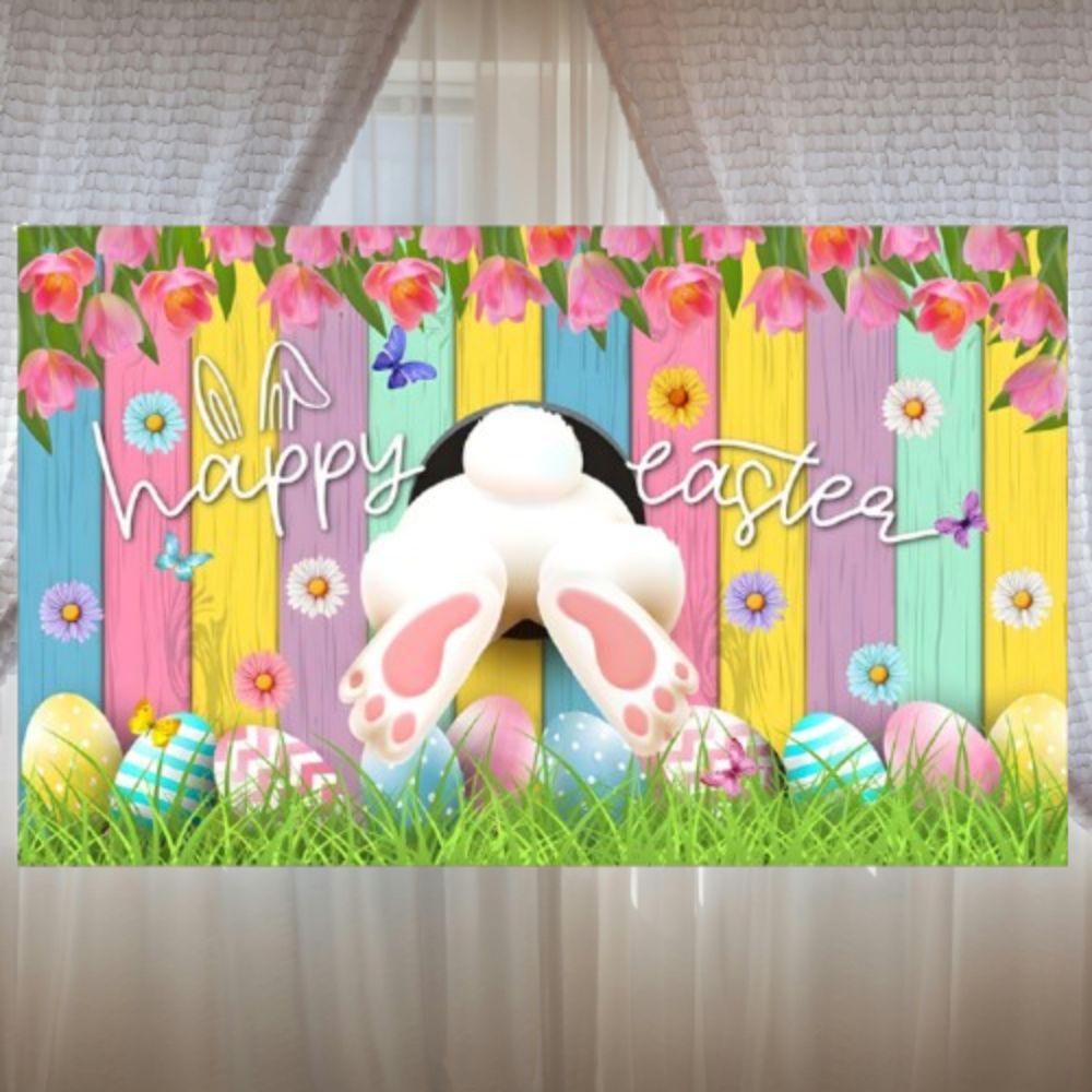 Colorful Easter Photography Backdrop Celebrate Poster Props Easter Photo Banner  Home Party Decor