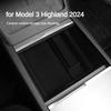 Model3+ 2025 Central Control Storage Box For Tesla Model 3 Highland Flocking Central Armrest Hidden Organizer Stowing Tidying