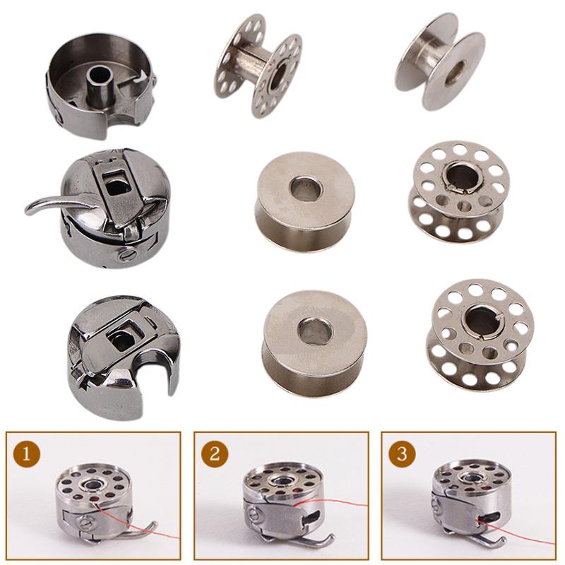 Sewing Machine Bobbin Case Stainless Steel Metal Bobbins For Singer Brother All Front Loading 15 Class Sewing Machines Accessor